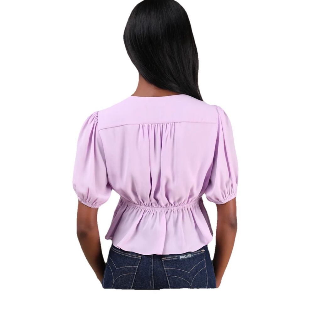 Lulus Irresistible Charisma Lavender Peplum Crop Top - S NWT Coquette Milkmaid - Picture 2 of 8
